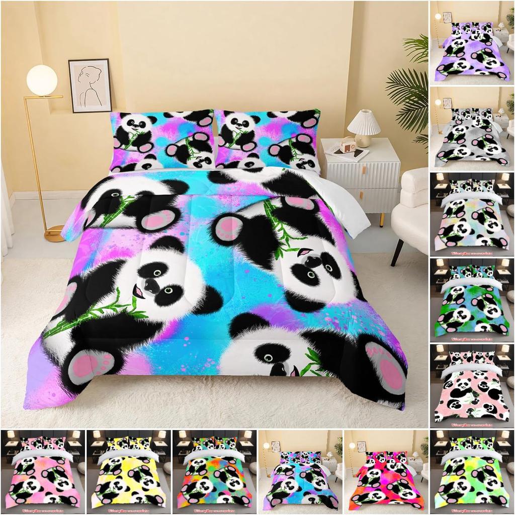 Cartoon Panda Three-Piece 3D Digital Printing Student Dormitory Quilt Cover Manufacturer