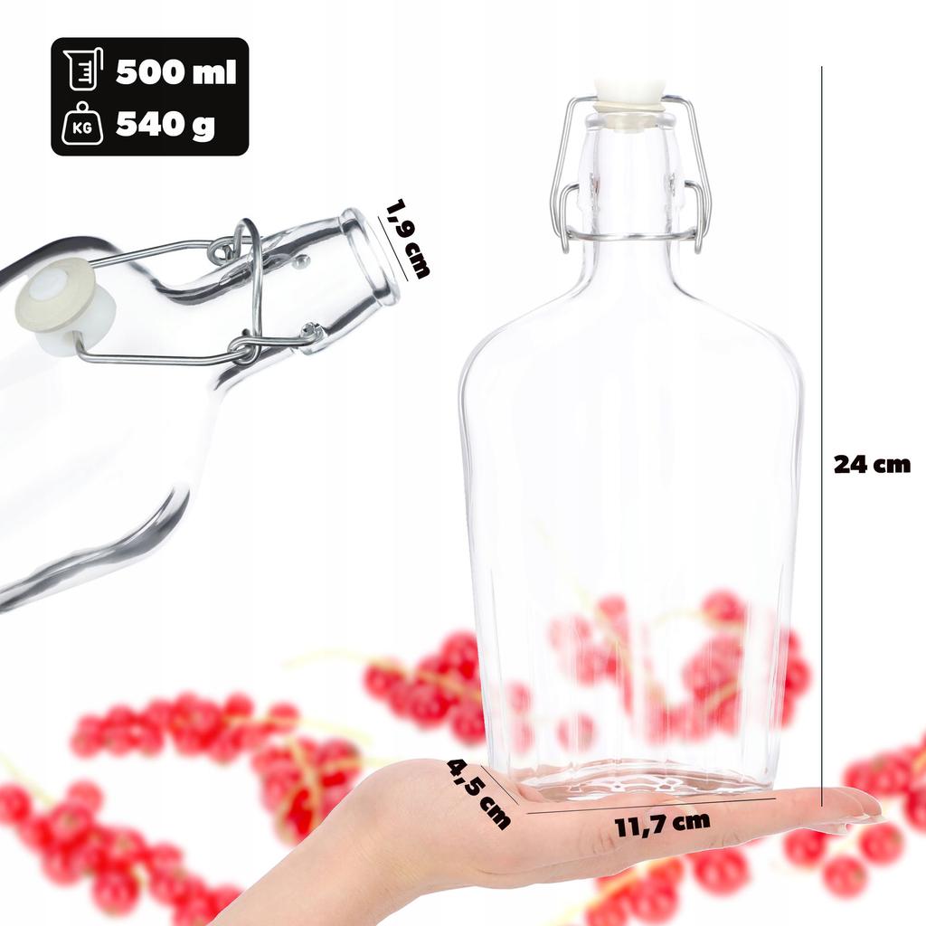 KADAX Butelka Z Korkiem Na Wino Nalewki Bimbrer 500ml