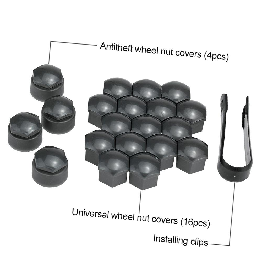 Набор из 16 + 4 шт., универсальные 17 мм автомобильные колпачки для болтов с гайками колес, запорные колпачки