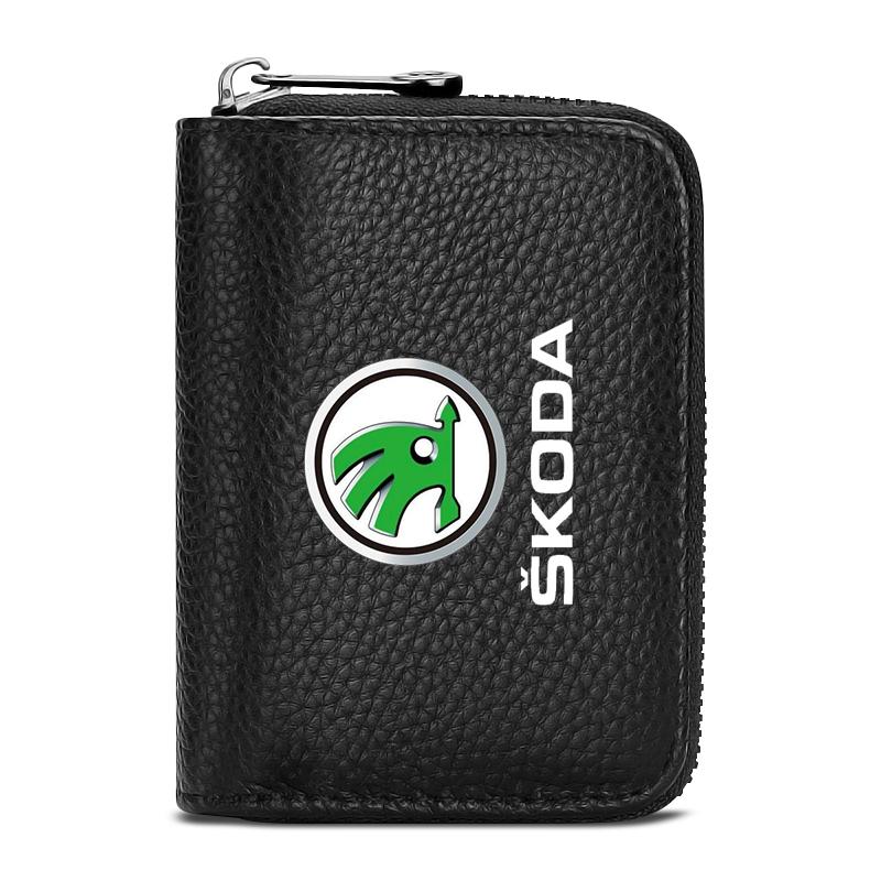 Кошелек из натуральной кожи для водительского удостоверения, ID-карты, банковских карт для Skoda Octavia Fabia A7 Kamiq Kapoq Kodiaq Rapid SCALA Superb Yeti Derivati