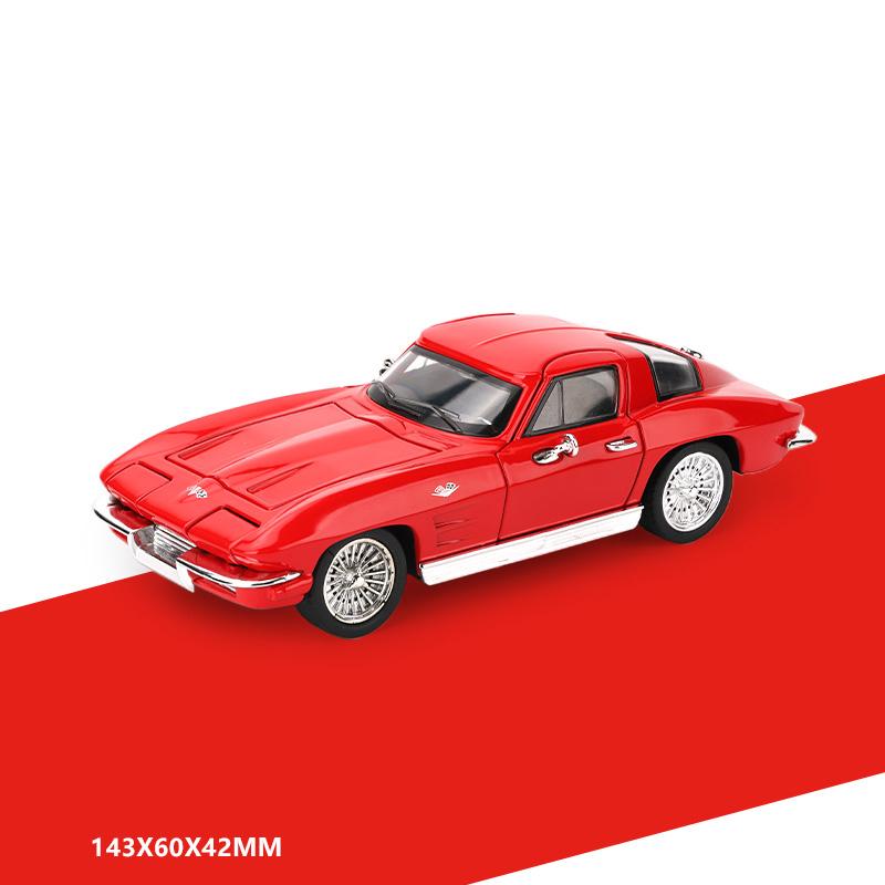 AABHB1 1:32 Chevrolet Corvette C2 Supercar Alloy Metal Diecast Model Car Home Decoration & Collectibles Hobby Display Ornaments Holiday