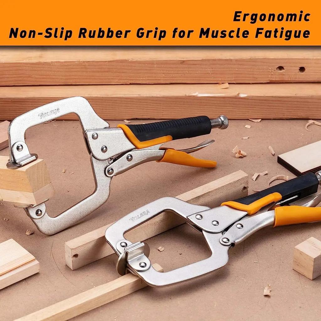 6-дюймовые металлические зажимы для деревообработки, 3 шт., зажим для карманных отверстий, прочный С-образный зажим, сварочные зажимы с поворотной подушкой