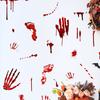 45390 Sheets Red Handprint Footprint Wall Sticker Halloween Spooky Waterproof PVC Self-adhesive