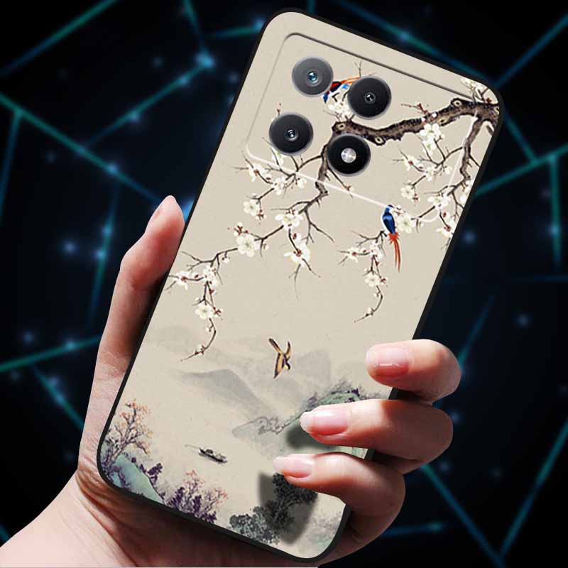 3D Flowers Emboss Fundas For Poco X6 Pro Case Soft Silicone Phone Case for Xiaomi Poco X6 Pro Poco X 6 Pro X6Pro Pocox6 Pro Bags