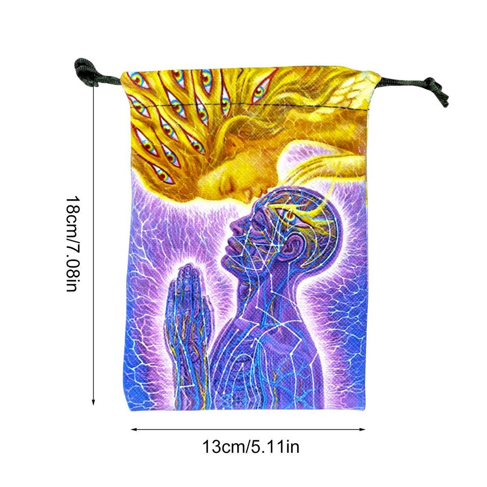 Мешочек для карт Таро Композитный флис Затягивающийся мешочек для хранения Мешочек для хранения Таро Мешочек для рунных костей Мешочек для украшений Мешочек для подарков на вечеринку/Рождество