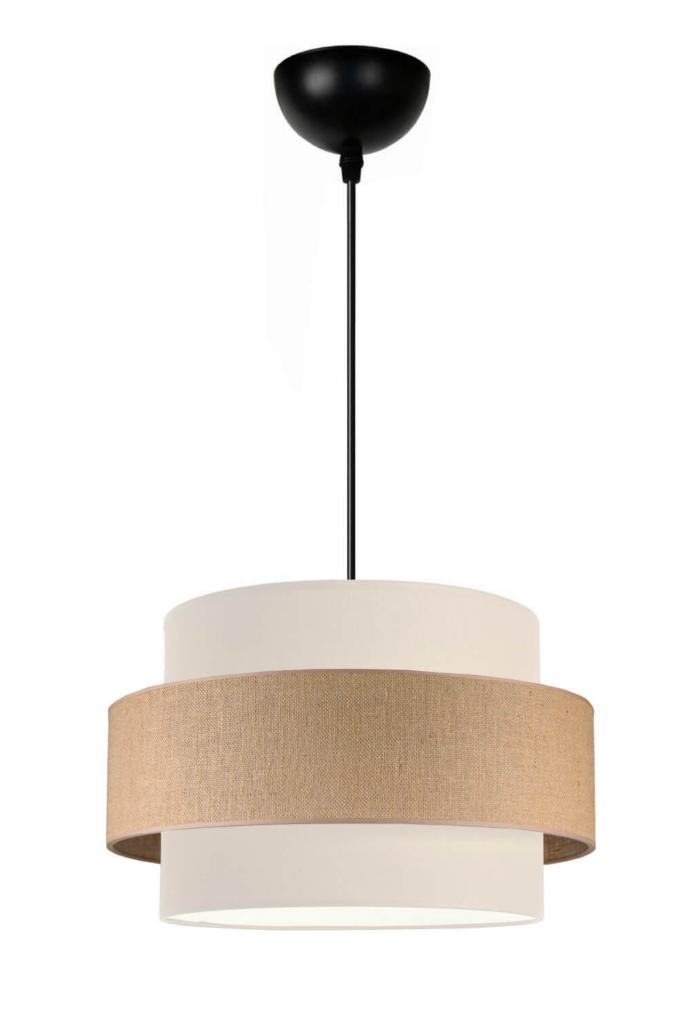 Bohem Trio Metal Kasalı Jüt Kumaş Salon Avize Üç Katlı Pasta Yatak Odası Sarkıt