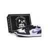 Air Jordan 1 Устойчивые к истиранию Нескользящие Низкие Винтажные Баскетбольные Кроссовки Мужские Черные Белые Фиолетовые 553558-131(Team85-S-BOX-A)