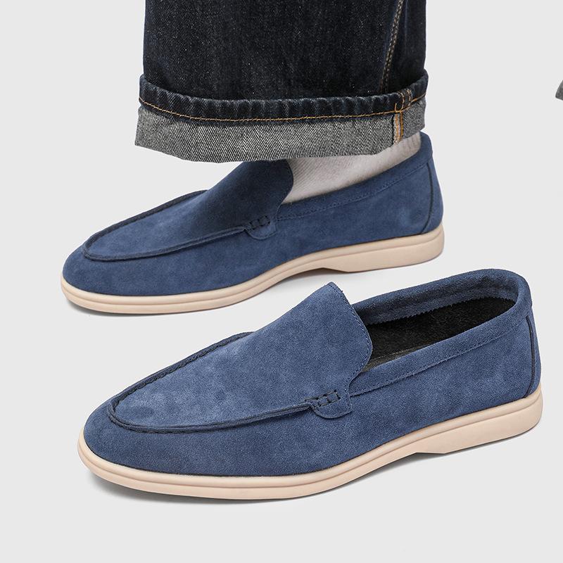 Ленивые удобные лоферы на мягкой подошве, мужская одинарная обувь на плоской подошве для通勤, кожаные туфли Doudou 8253-H