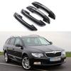 Накладка наружной дверной ручки с рисунком карбонового волокна для 09-15 Volkswagen Skoda SUPERB 3T4 3T5