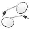 2pcs Motorcycle Rearview Mirror 8mm Thread Chrome Plated Round Universal for Street Bikes ATV