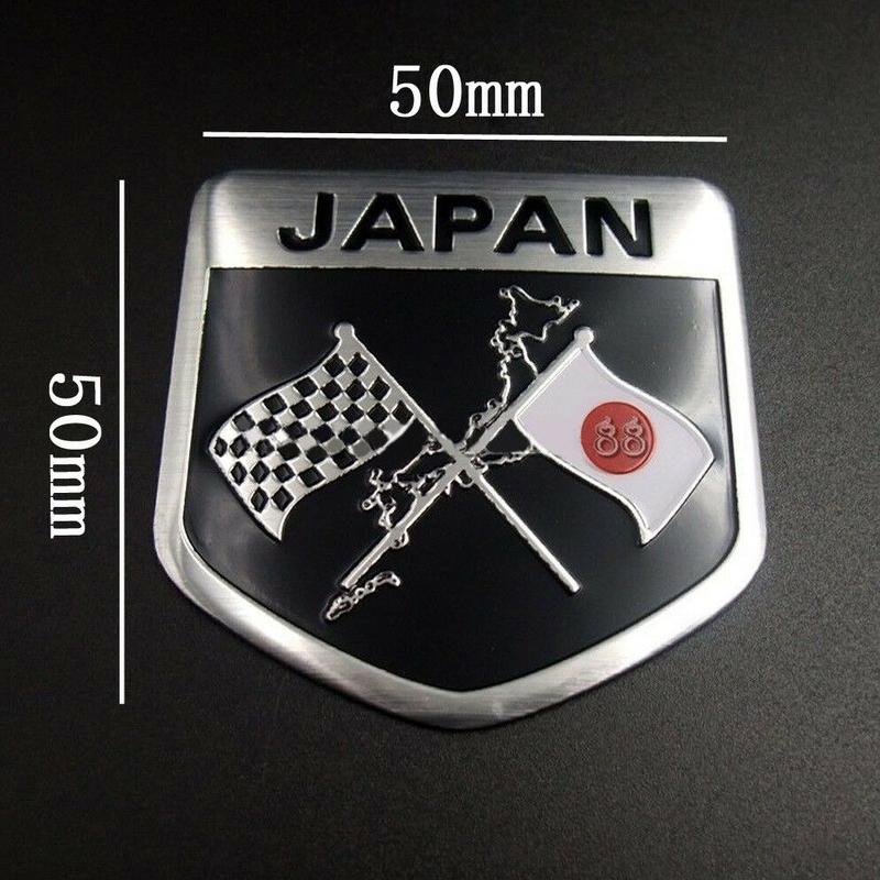 Japan Japanese Flag Shield Emblem Metal Badge Car Truck Motorcycle Sticker Auto Car Accessories Decoration Universal