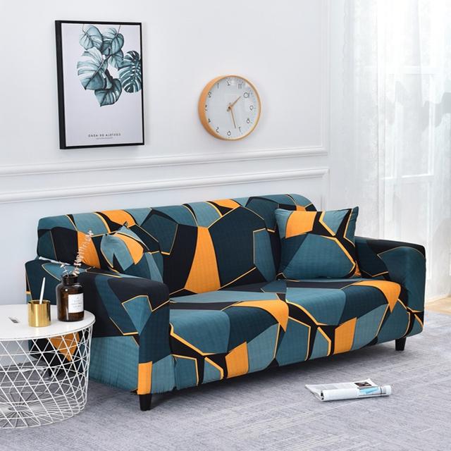 Эластичный чехол для дивана из спандекса, эластичный чехол для дивана, противоскользящие моющиеся защитные чехлы для мебели для гостиной, с геометрическим принтом