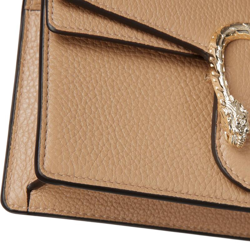 Gucci Dionysus Double Tiger Head Lock Leather Shoulder Bag Mini Women's Beige