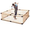 Деревянный манеж 167 см x 167 см x 55 см Набор из 8 предметов Размер и форму можно менять Простая установка [Натуральный/Обычный тип]