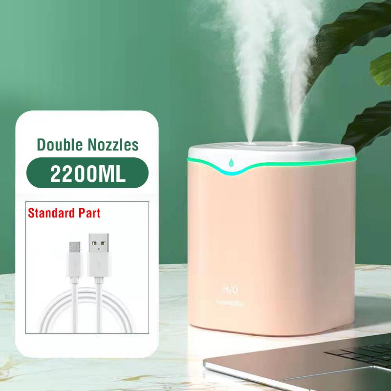 2200ml Double Spray Air Humidifier Essential Oil Diffuser Ultrasonic Air Diffuser Electric Aroma Diffuser Humidifier Air