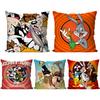 Мультяшная наволочка Looneys T-Tunes Квадратная подушка Спальня Диван Досуг Комфортная подушка Автомобиль Гостиная Домашнее украшение 40X40