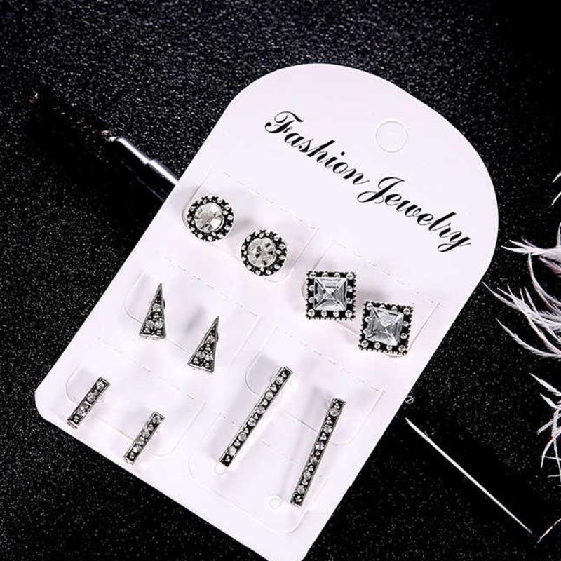 5 пар комплект, винтажные серьги-гвоздики для женщин, ювелирные изделия из букле д'орей, богемный комплект серег с резным цветком и опалом, комплект капель Brincos
