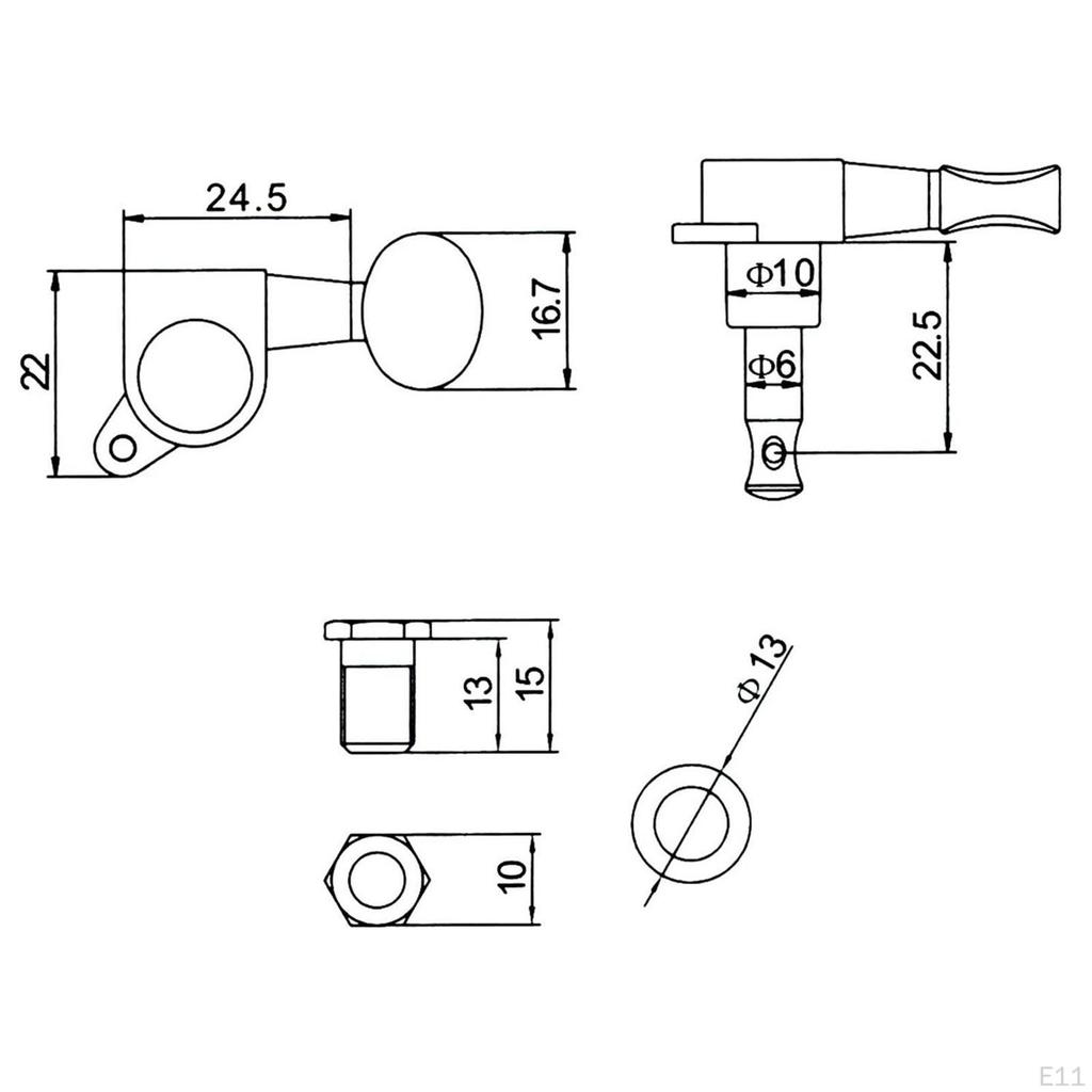 6 Pieces Guitar Tuning Pegs Knobs with Mounting Screws Gear Ratio 1:14 Sealed Tuners
