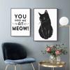 Модульные принты в скандинавском стиле, черный домашний любимец, кошка, буквы, фотографии, домашний декор, картины для гостиной, простой стиль, холст, плакат, настенное искусство