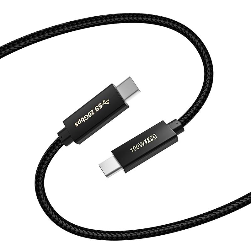 USB3.2 GEN 2 PD100W Type C Braid 20Gbps Data Fast Charging Cable