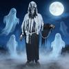 6 шт. Костюм Жнеца для взрослых, Страшный Хэллоуинский костюм с маской Жнеца, Головной убор, Перчатки с костями, Пояс