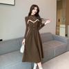2025 Autumn/Winter Corduroy Camisole Dress with Sweater Layer: Sweet Mid-Length