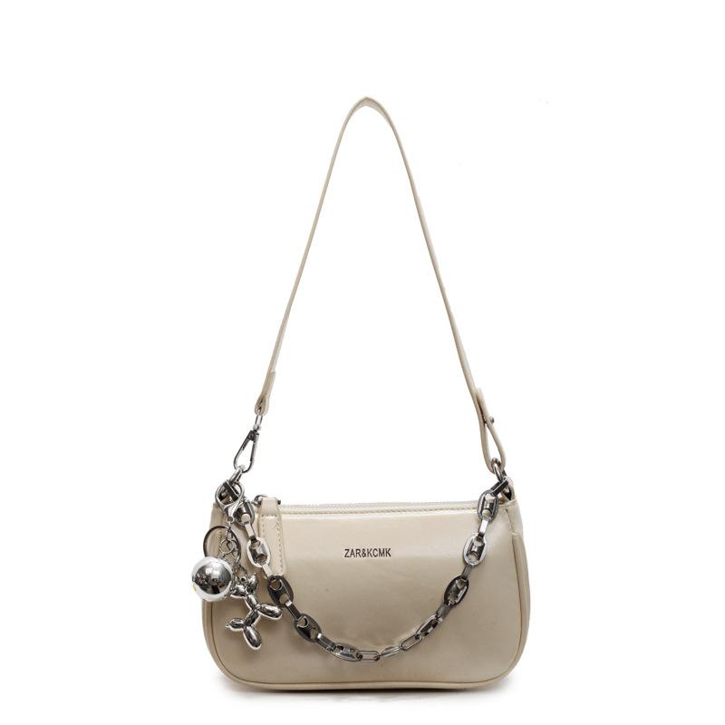 Niche Chain Texture Pop Underarm Baguette Bag Women's Bag 2025 New Spring High-end One-shoulder Crossbody Bag