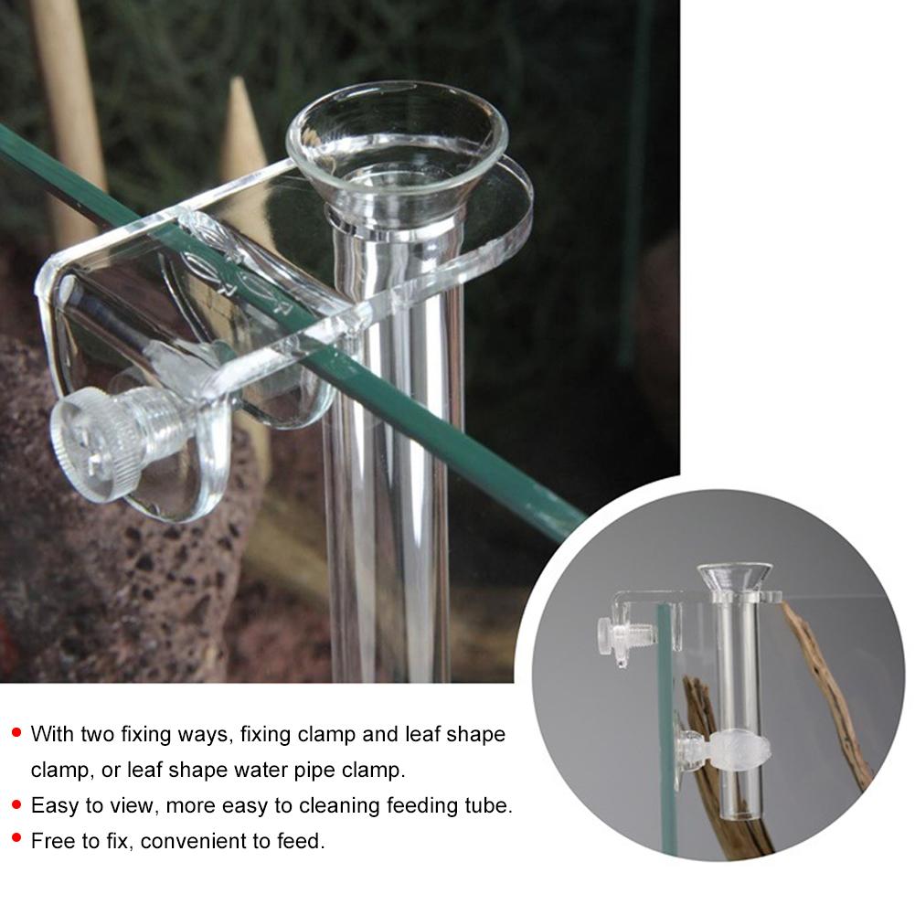Fish Tank Feeding Shrimp Feeder Tube 88mm with Fixing Bracket for Aquarium