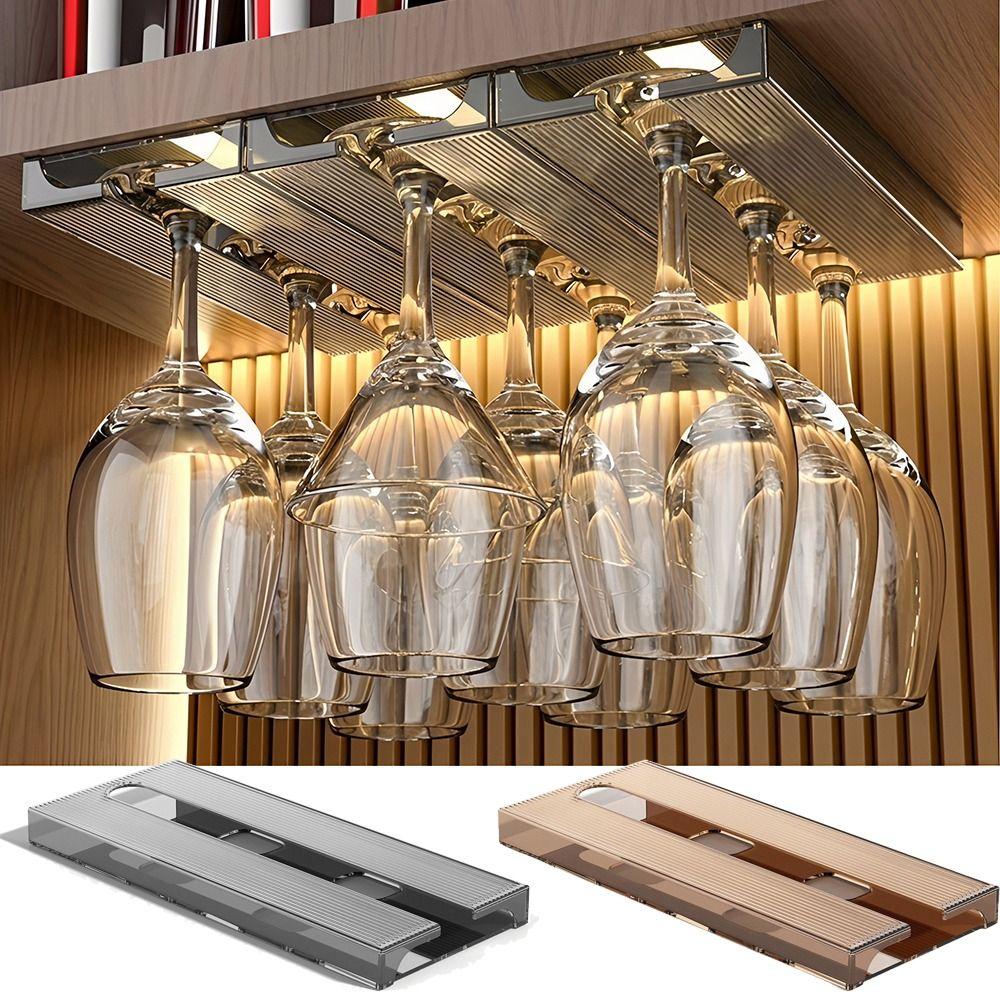 Clear Stemware Organizer Upside-down Rack Glassware Storage Stand Hanging Cup Holder  Dining Room