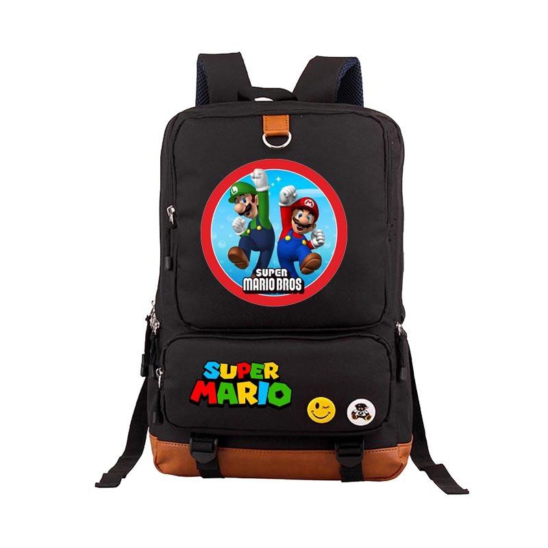 Super Mario Backpack Student School Bag Teen Backpack Men's and Women's Casual Backpack Computer Bag