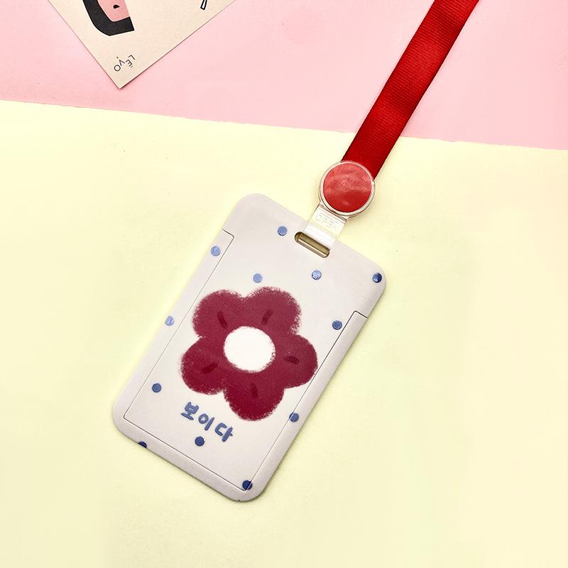 Ins держатель для карточек с героями мультфильмов студенческий кампус подвесная сумка на шею шнурок для удостоверения личности защитный чехол для защиты от потери чехол для карты подарки
