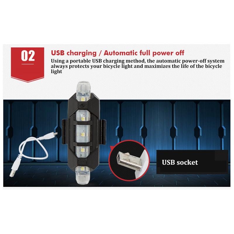 Перезаряжаемый USB светодиодный задний фонарь для велосипеда, предупреждение о безопасности горного велосипеда, передние и задние мигающие фонари, аксессуары для ночной езды