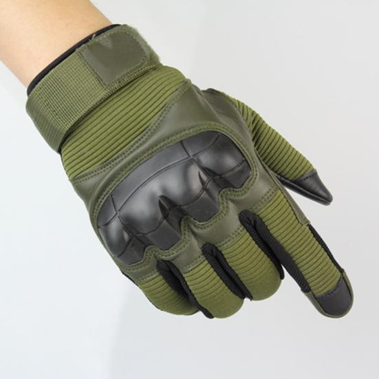 1 Pair Tactical Gloves with Fastener Tape Non-Slip Wear Resistant Touch Screen Outdoor Camping Protective Full-Finger Gloves