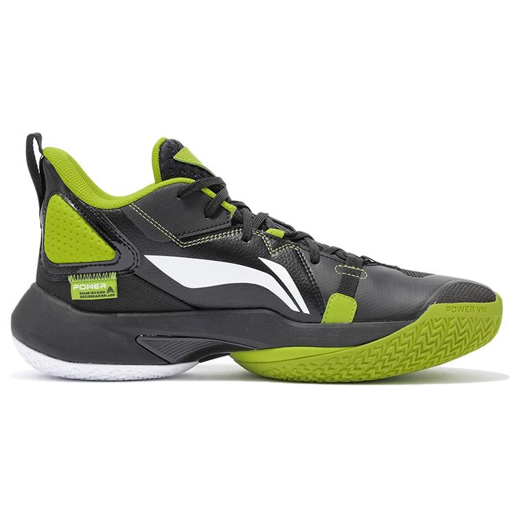 Li Ning Power 8 износостойкие дышащие кроссовки для баскетбола средней высоты мужские Цвет: Фруктовый сок Зеленый ABPR035-6