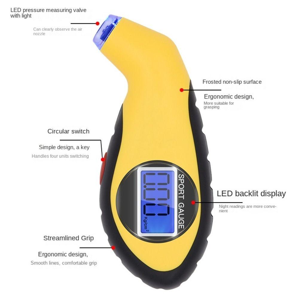 LCD Display Air Pressure Gauge Digital Barometers Durable Tire Gauge