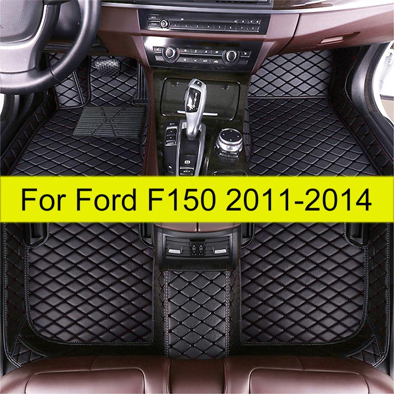 Car Floor Mats For Ford F150 Four Doors 2011 2012 2013 2014 Auto Foot Pads Automobile Carpet Cover Interior Accessories