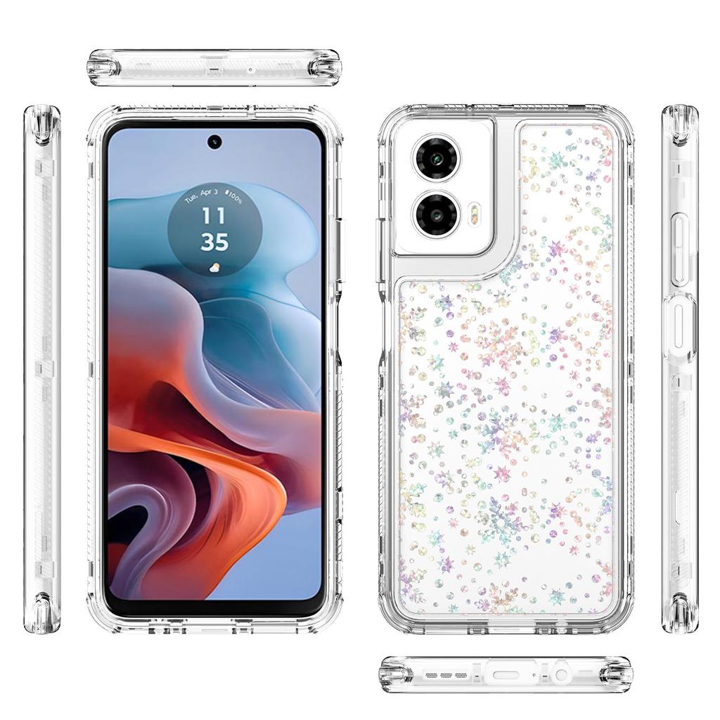 Чехол для Motorola Moto G34 5G с точными вырезами, прозрачный чехол из акрила и ТПУ для телефона с пленкой, напечатанной лазером