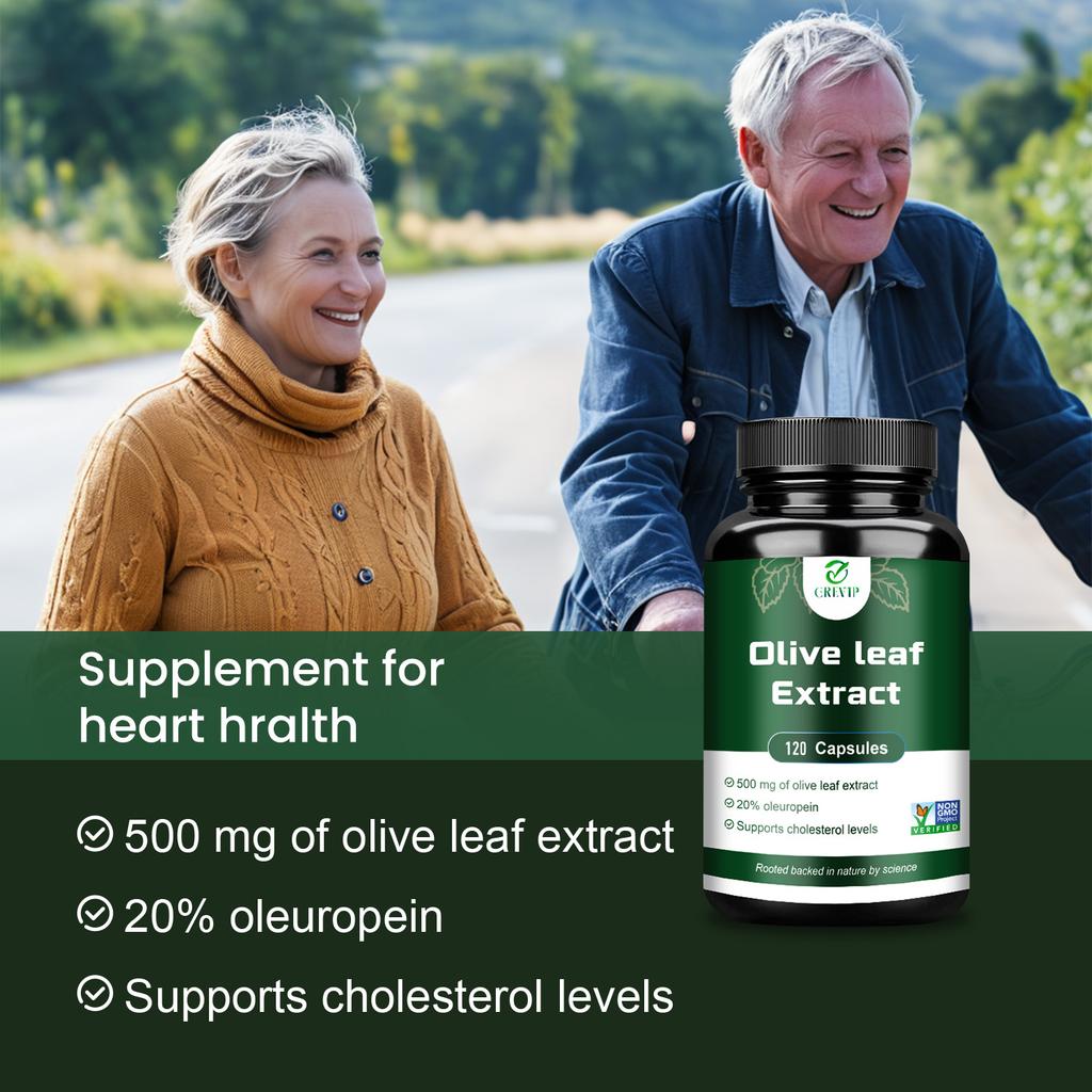 GREVIP Olive Leaf Extract Capsules, 500mg olive leaf extract, containing oleuropein, suitable for both men and women.