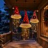 Warm LED String Lights Christmas Hat Hanging Lantern, Glowing Santa Cap Decorative Light with Home Decor And Pendants, Pendant Lighting for