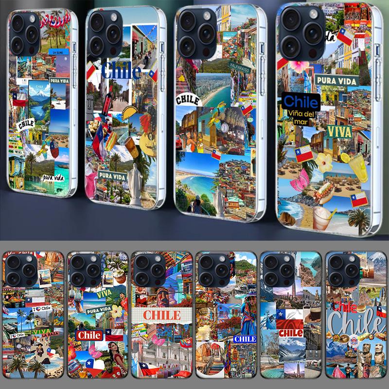 Чилийский городской пейзаж Арт Прозрачный чехол для телефона Для Iphone 17 Air 16 Pro Max 15 Pro 14 Plus 17E 16E 11 13 12 Mini Чехлы Funda