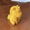 Компактные настольные фигурки 3D-печатная фигурка единорога с вязаной текстурой, Милые текстурные украшения, Статуэтка животного, Креативное украшение для дома и офиса