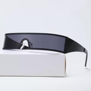 One-piece European and American ins fashion design integrated future tech narrow frame outdoor sunglasses.