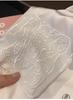 Женский шелковый пижамный комплект: Весна/Осень, Однотонный, 7-рукавный, Кружевной воротник, Длинные брюки, Шелковица, Легкий летний стиль.