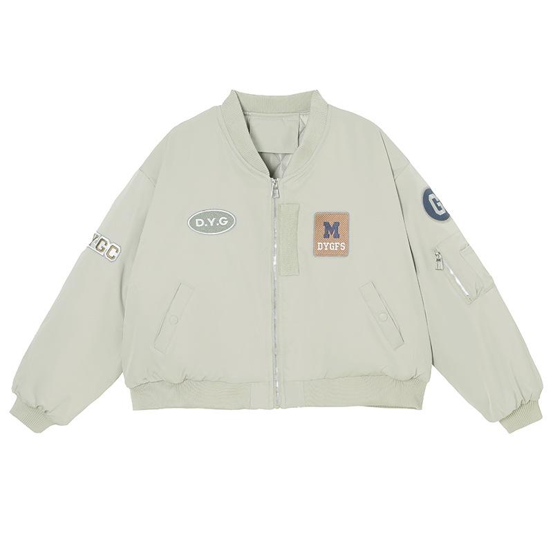 Американская хлопковая куртка женская 2025 новая зимняя короткая студенческая парная бейсбольная форма стеганая куртка стеганая куртка-авиатор куртка