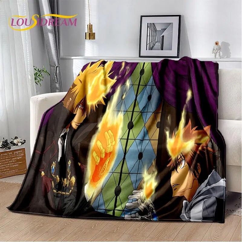 Мягкое плюшевое одеяло с героями аниме Hitman Reborn, фланелевое одеяло, одеяло для гостиной, спальни, кровати, дивана, чехол для пикника, детское одеяло
