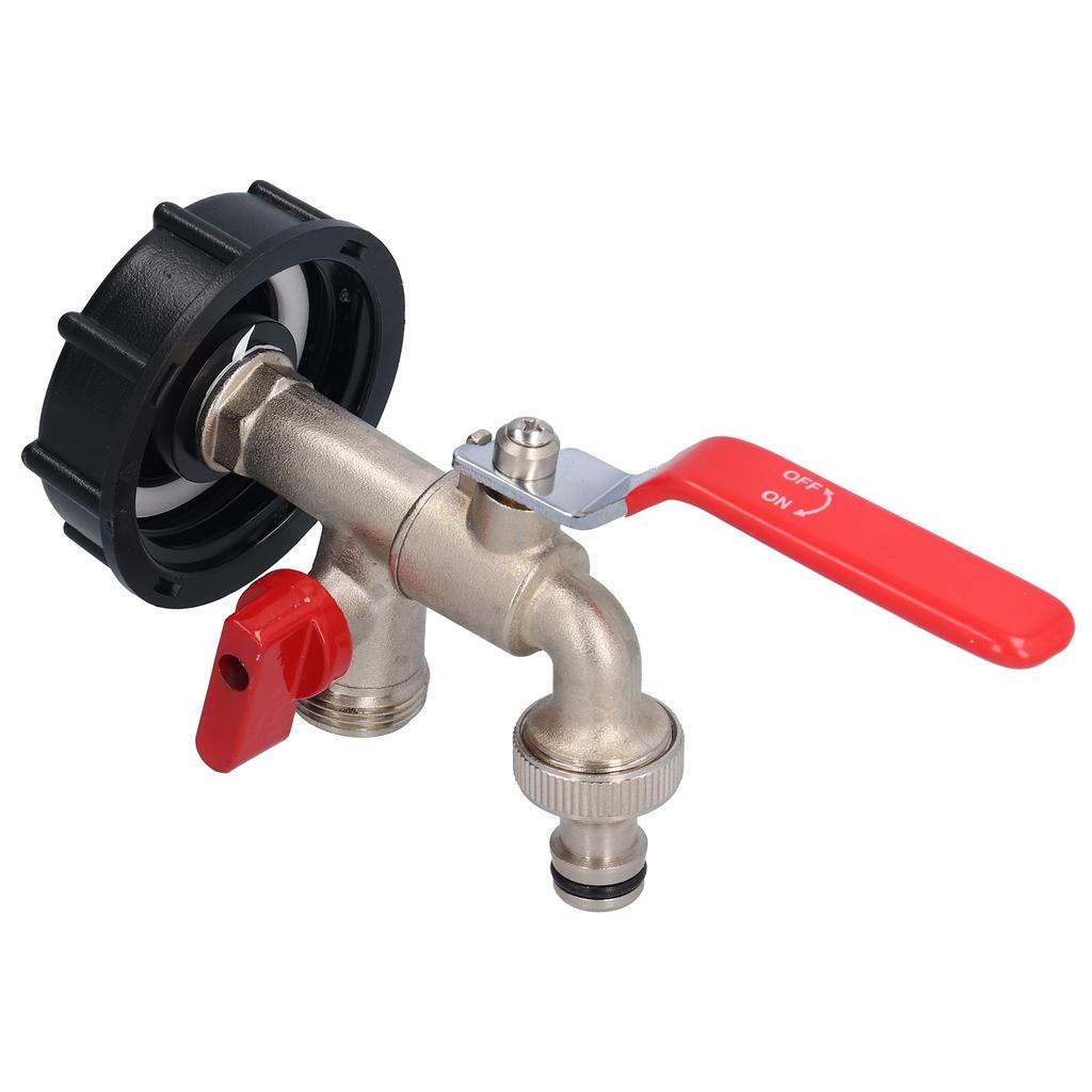 IBC Tote Adapter Double Connector Brass Tank Drain Hose Faucet Tap Valve Fitting PartDouble Head Single Nipple Type