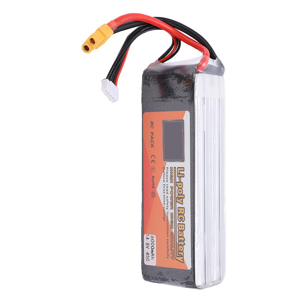 Аккумулятор LiPo 14,8 В 6000 мАч 45C 4S разъем XT60 Модель аккумулятора LiPo для дрона, автомобиля, самолета