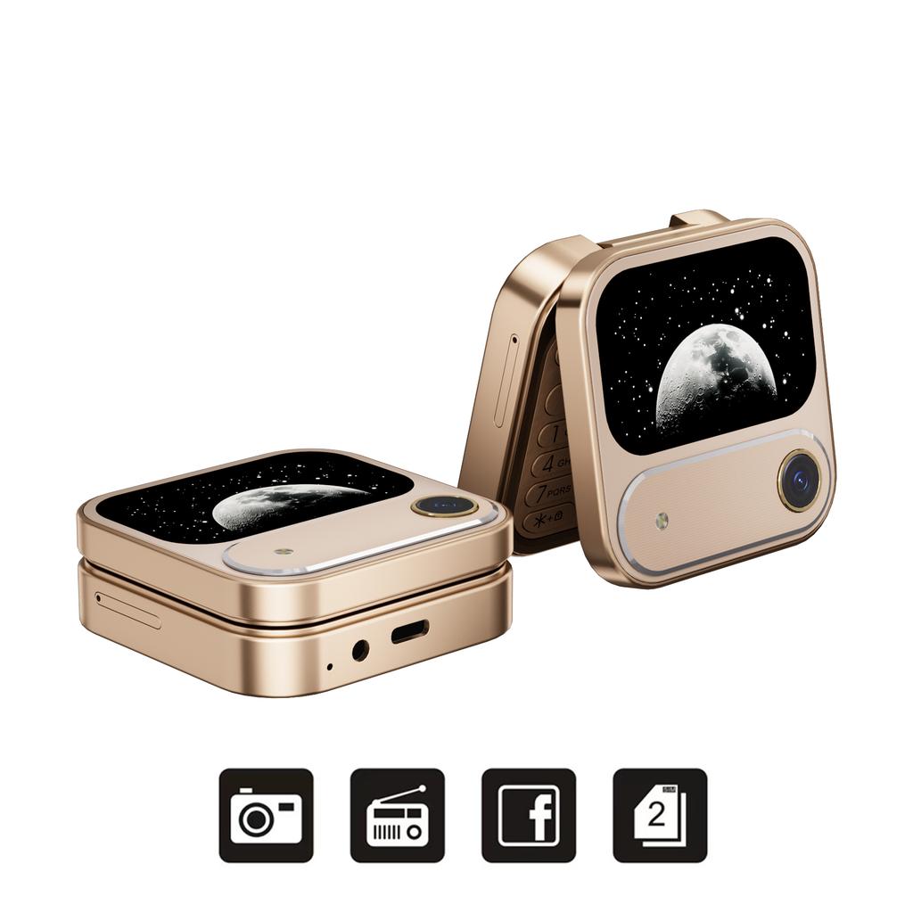 I17 Air Mini Складной мобильный телефон 2G GSM 1,77-дюймовый дисплей Магический голос Быстрый набор FM-радио 2 SIM-карты Маленькие квадратные мобильные телефоны