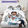 Messi Argentina Football Legends Personalized Name Bedding Set,Light Bed Linen for Dorm Home Decoration,Perfect Festival Gift for Boys,Fade Resistant 