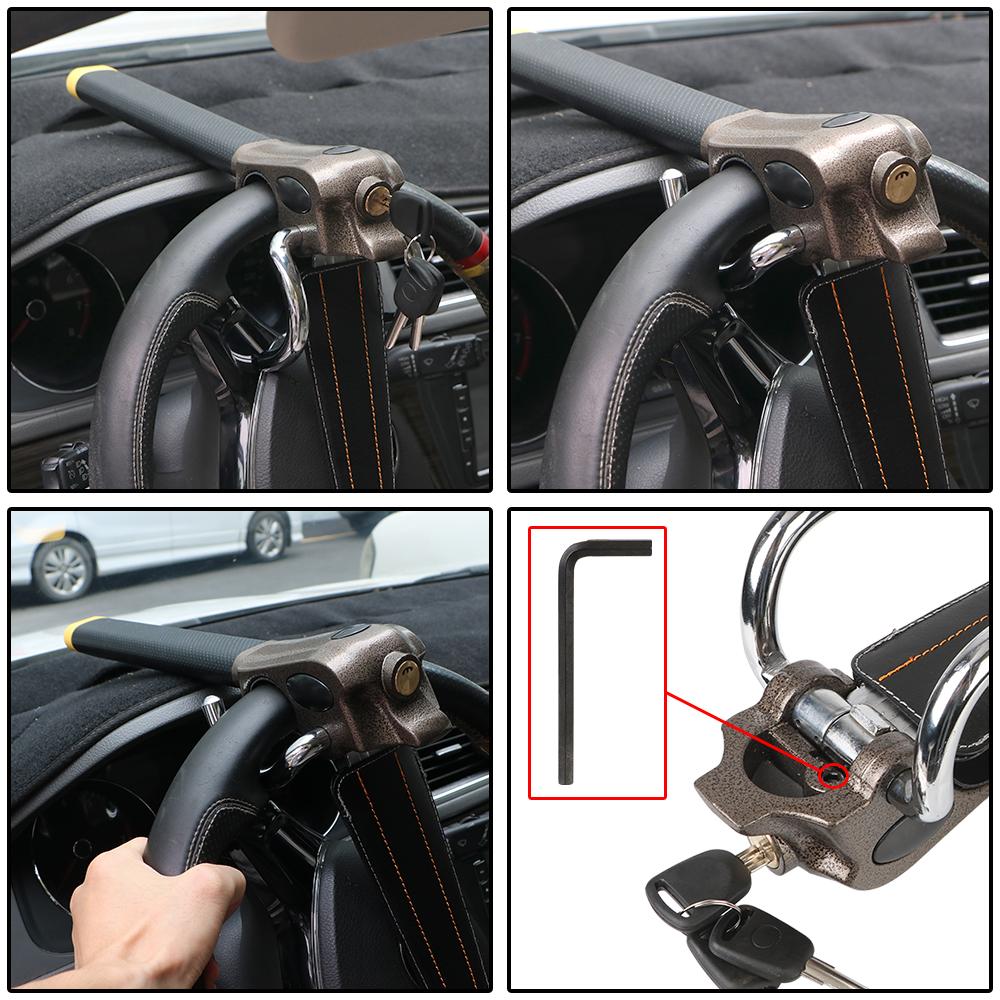 For Car RV Truck Trailer Steering Wheel Anti-Theft Lock Protection T-Locks Auto Accessories Security Locks Automobile Steering